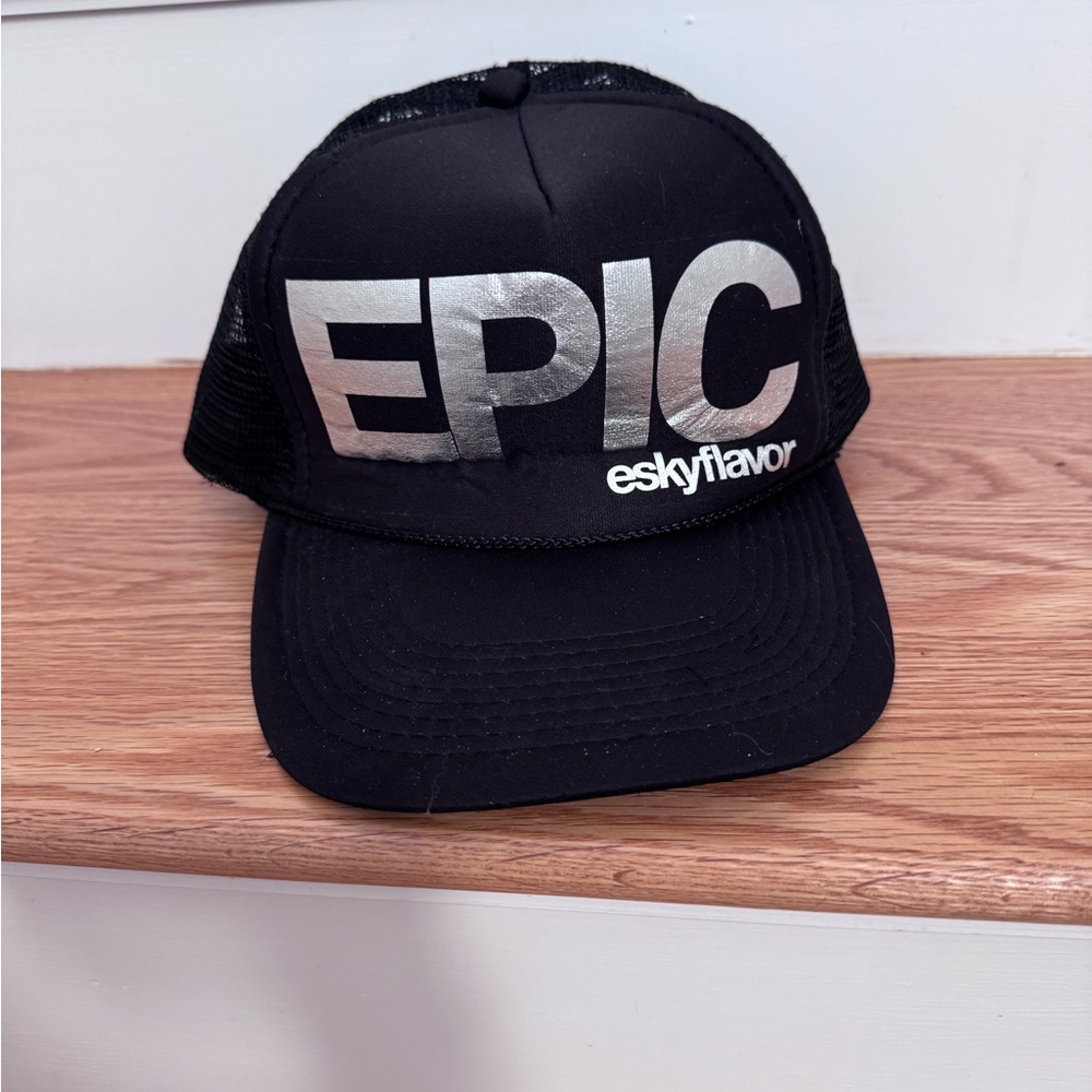EPIC eskyflavor Black Trucker Hat with Silver Logo